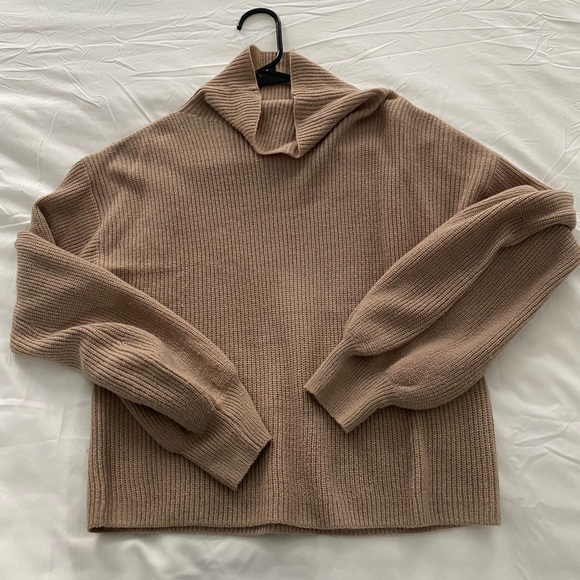 Mauve cowl neck knit sweater - Picture 1 of 3